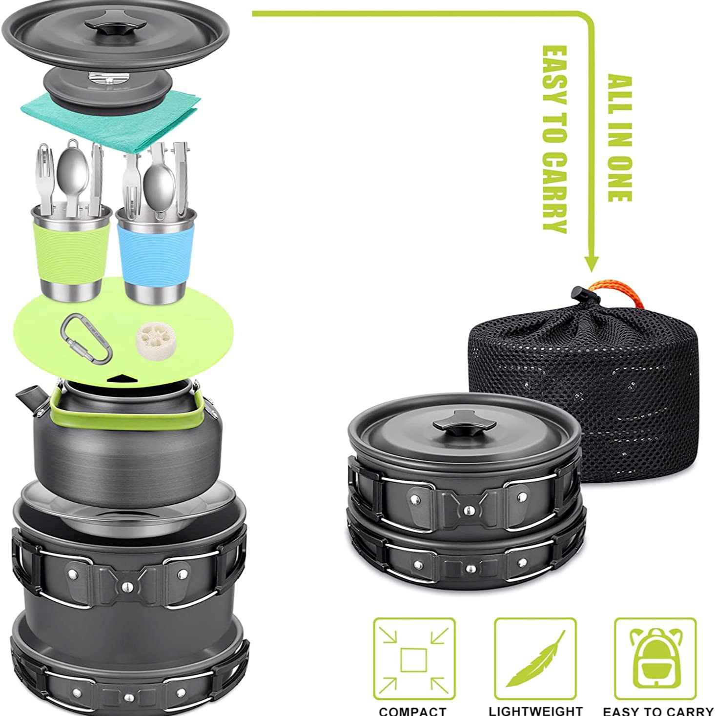 Camping Cooking Lightweight - Ensemble de cuisine de camping en