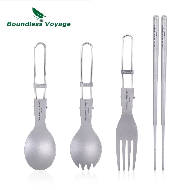 Camp Spork Set - Vaisselle de Camping en titane, couverts