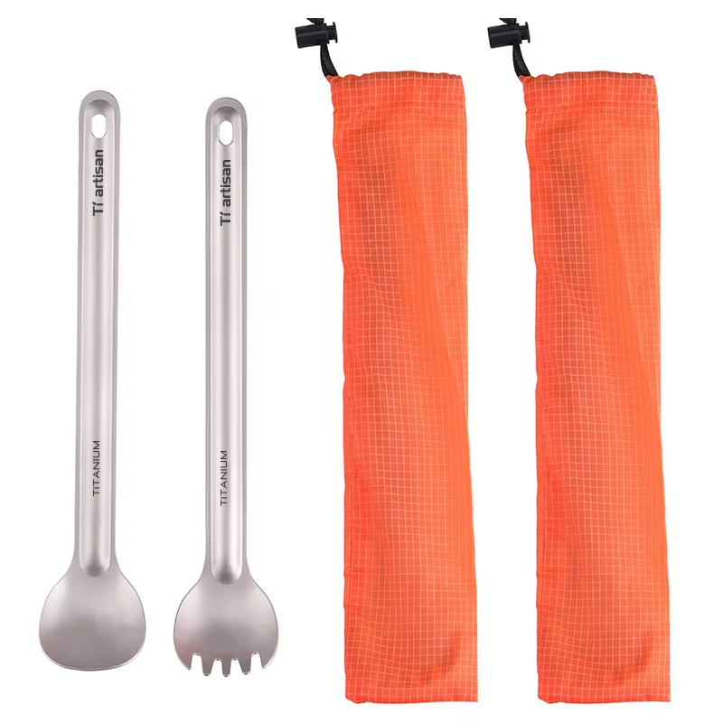 Camp Spork Set - Tiartisan – couverts en titane pur,