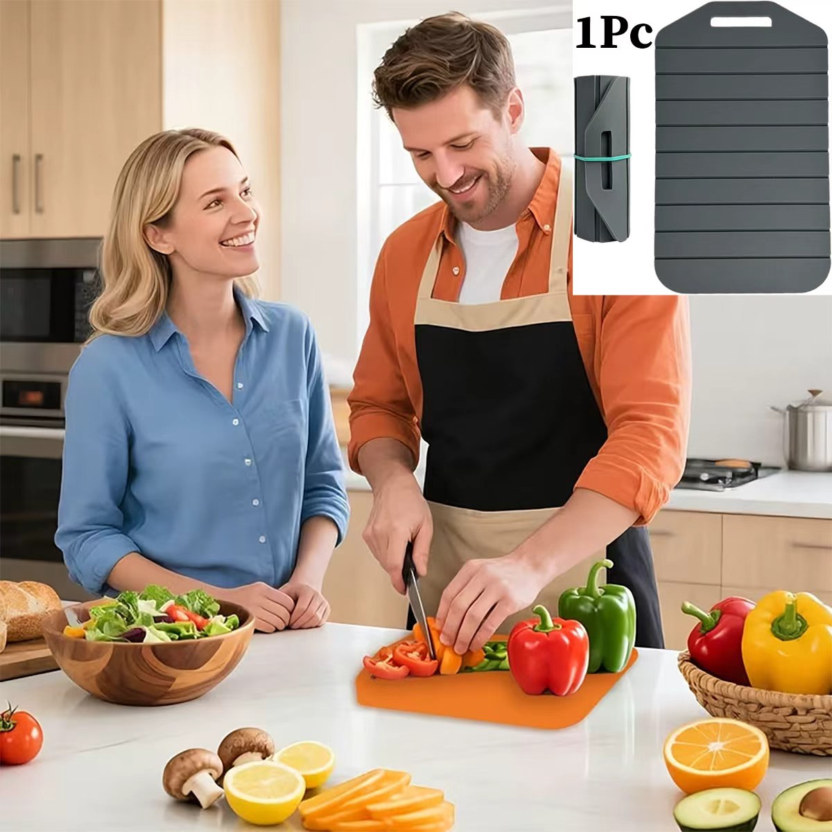 Camping Cooking Mat - 1 planche à découper pliable en