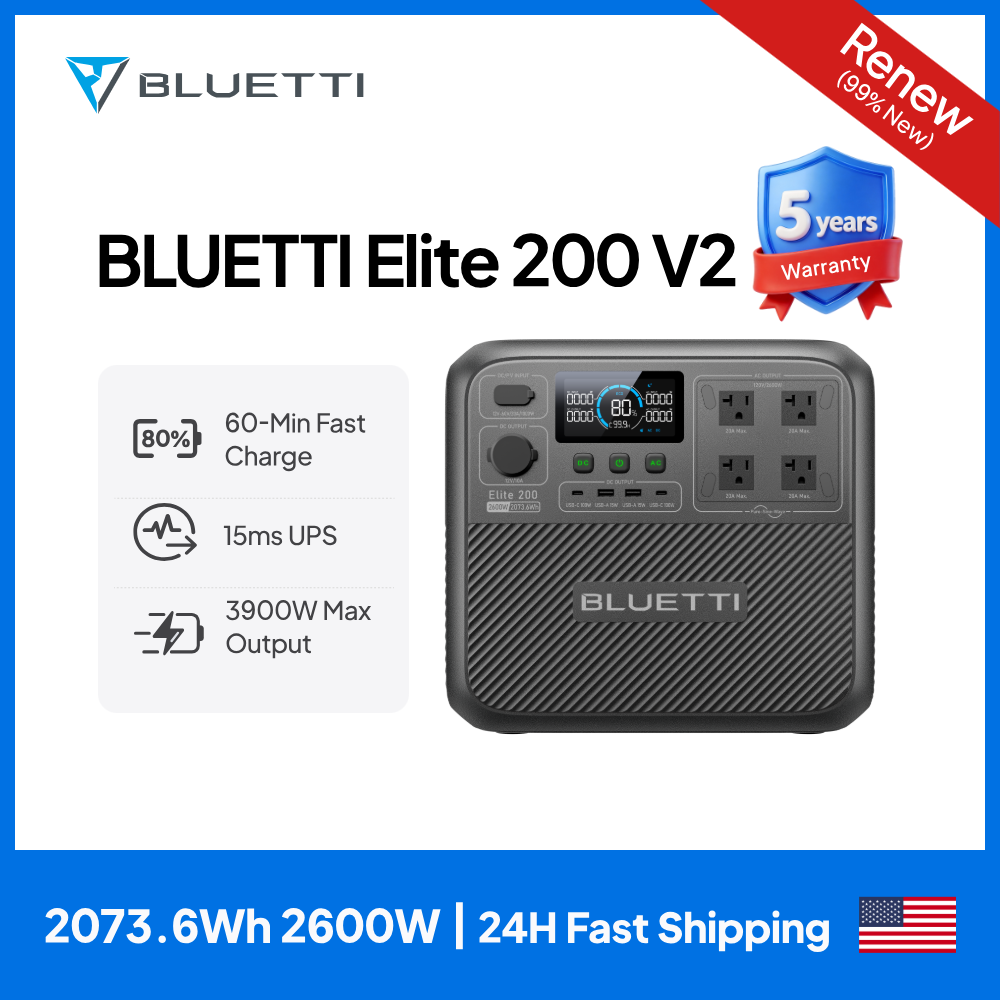 Camping Cooking Heater - 【Renew】BLUETTI Elite 200 V2 Station d'alimentation