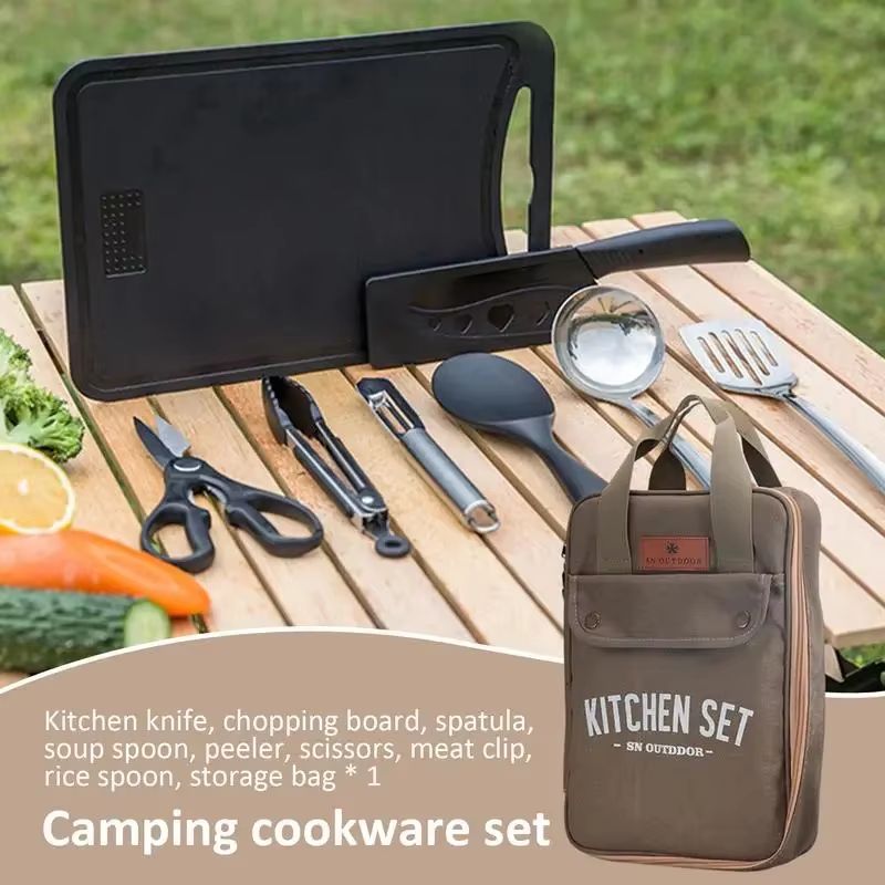 Ensemble de 8 ustensiles de cu - Camping Cooking Utensils Storage avis et prix