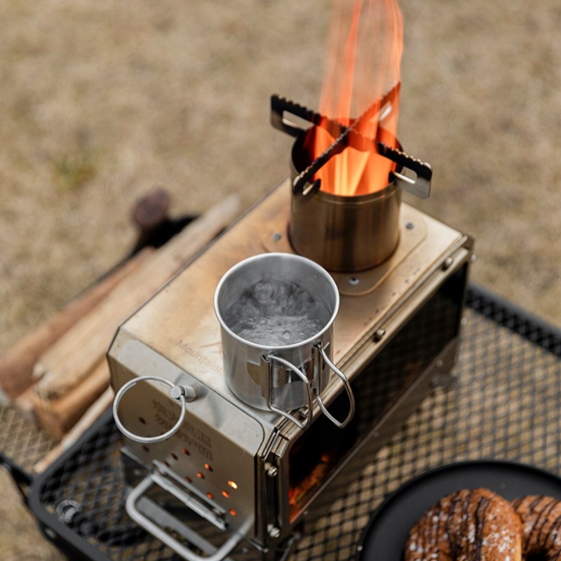 Poêle chauffant en acier inoxy - Camping Cooking In Forest avis et prix