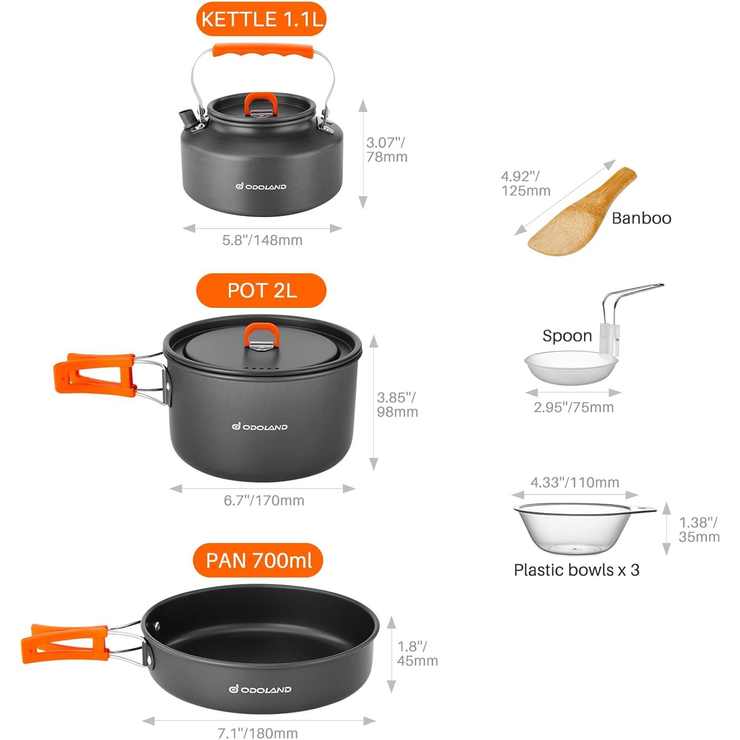 Odoland Ensemble de 10 ustensi - Camping Cooking Trangia avis et prix